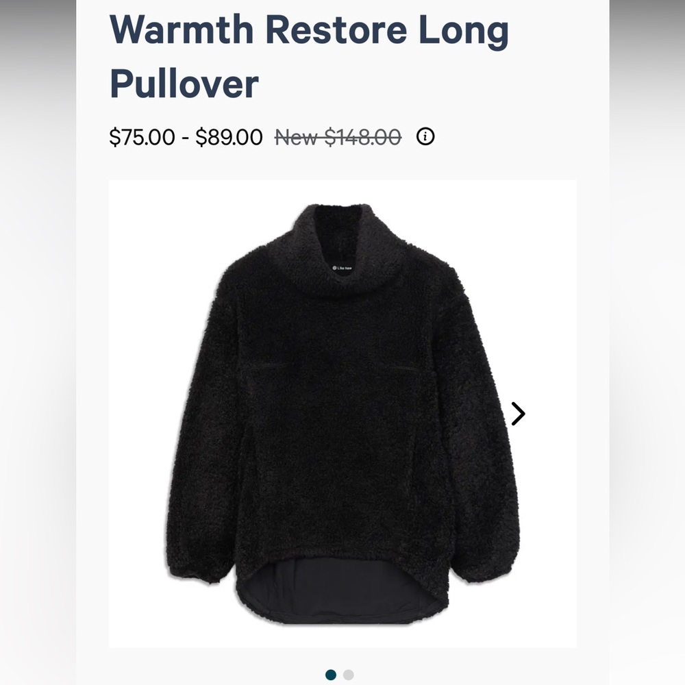 Lululemon Warmth restore long pullover